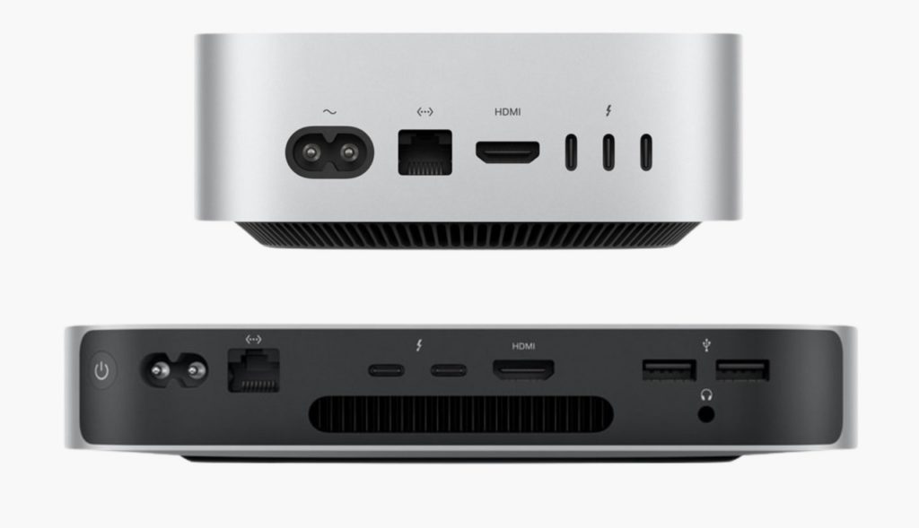 Mac Mini M4 vs M2 (arrière)